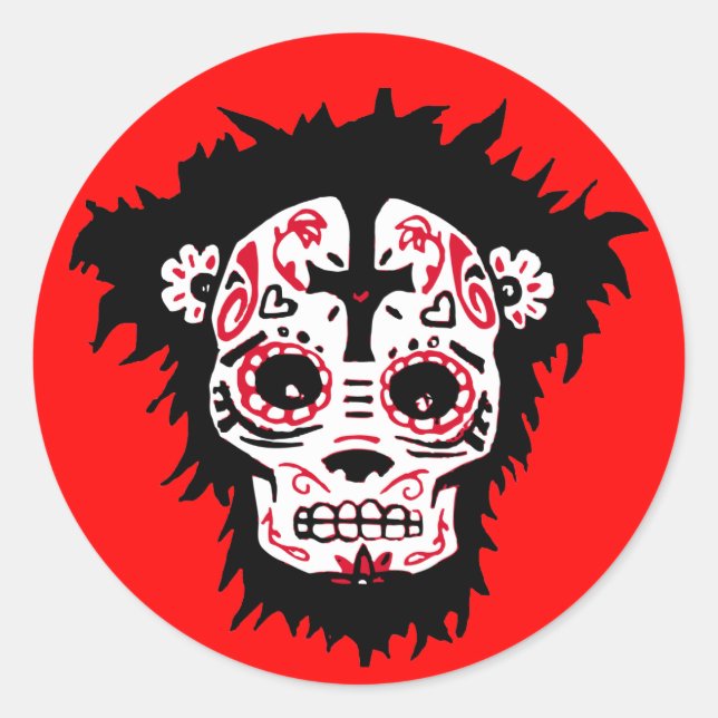 dia de los muertos runder aufkleber (Vorderseite)