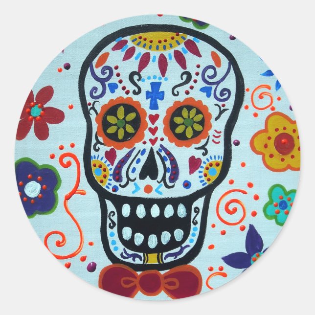 DIA DE LOS MUERTOS RUNDER AUFKLEBER (Vorderseite)