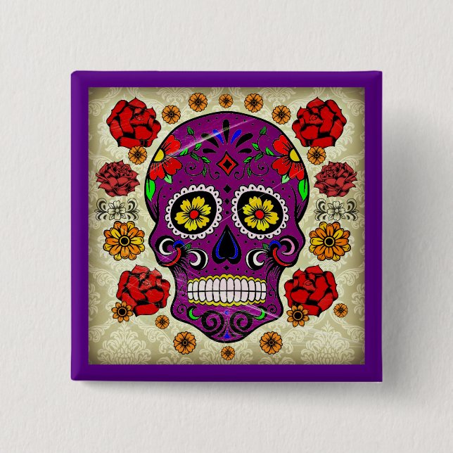 Dia de los muertos — Schaltfläche "Zuckerschädel" Button (Vorderseite)