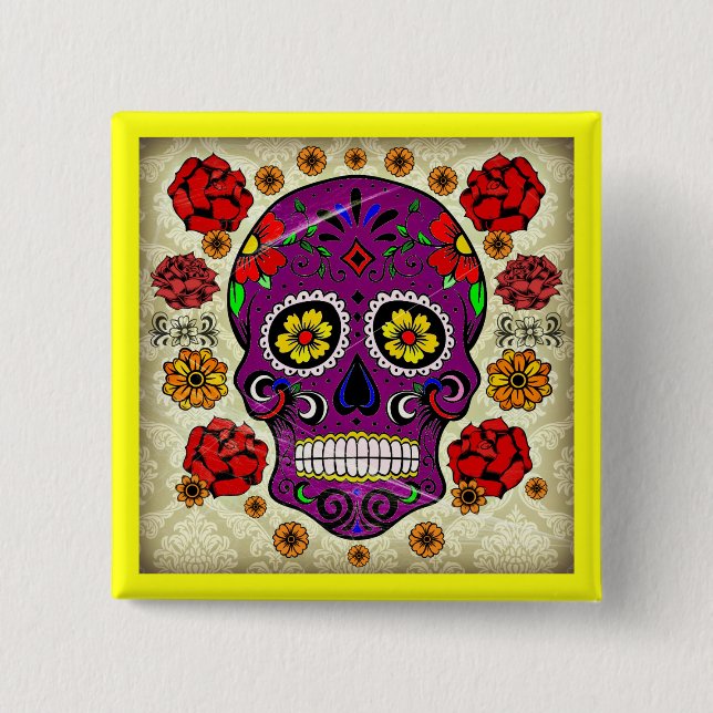 Dia de los muertos — Schaltfläche "Zuckerschädel" Button (Vorderseite)