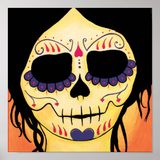 Dia de los Muertos Skeletons Emma Print Poster
