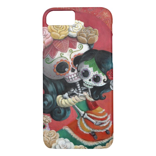 Dia de Los Muertos Skeletons Mutter und Tochter Case-Mate iPhone Hülle (Rückseite)