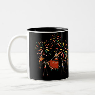 Dia De Los Muertos Skeletons Zweifarbige Tasse