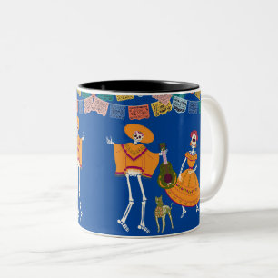 Dia De Los Muertos Skeletons Zweifarbige Tasse
