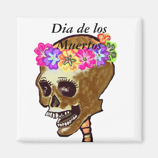 Dia de los Muertos skull Magnet (Vorne)