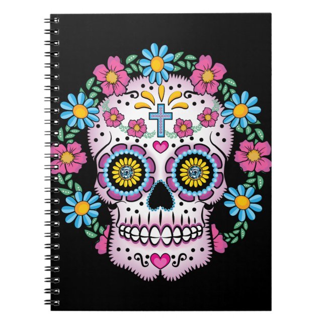 Dia de los Muertos Skull Notizblock (Vorderseite)