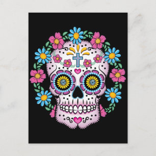 Dia de los Muertos Skull Postkarte