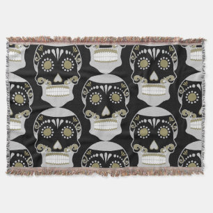 Día De Los Muertos Skull Print Decke