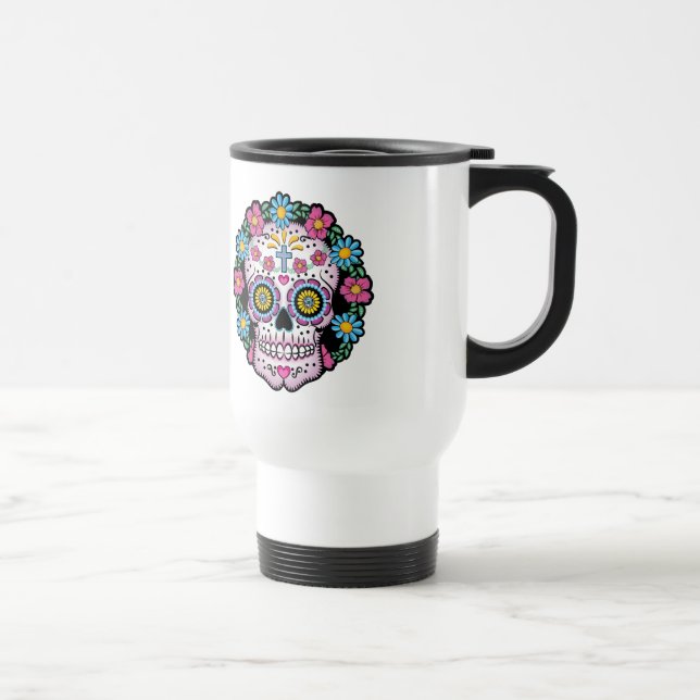 Dia de Los Muertos Skull Reisebecher (Rechts)