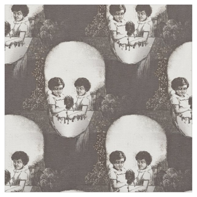 dia de los muertos skull stoff (Nahaufnahme)