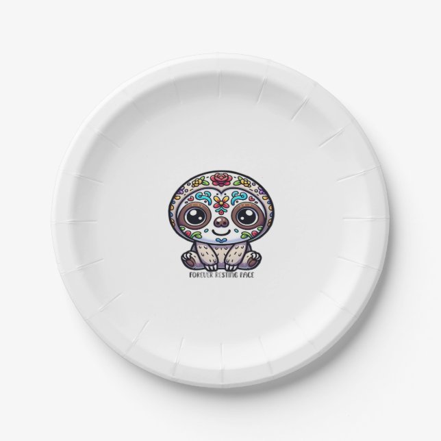 Dia De Los Muertos Sloth Active T - Shirt Pappteller (Vorderseite)