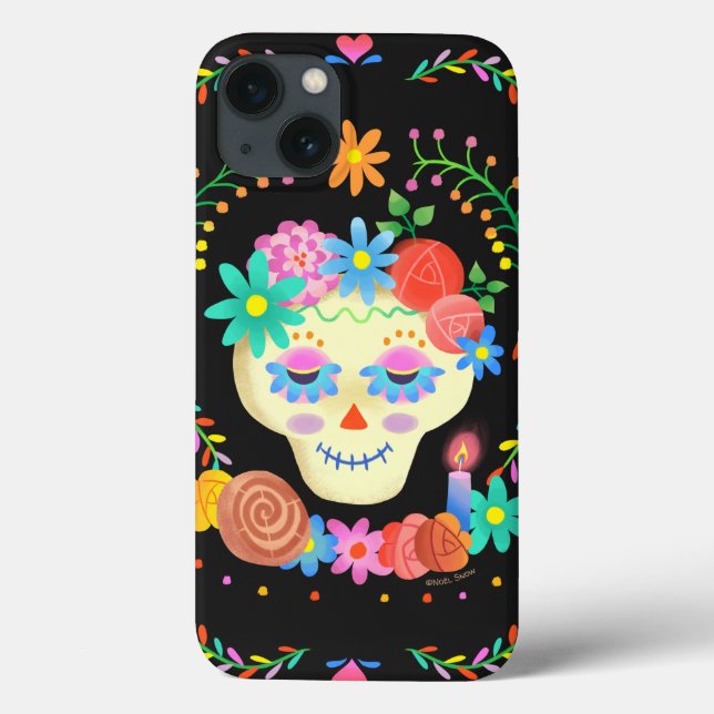 Dia de los Muertos Sugar Skull Case-Mate iPhone Hülle (Rückseite)