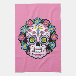 Dia de los Muertos Sugar Skull Geschirrtuch