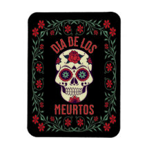 Dia de los Muertos Sugar Skull Magnet