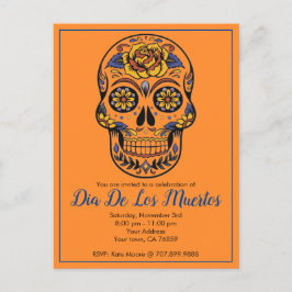 Dia De Los Muertos Sugar Skull Party Einladungspostkarte