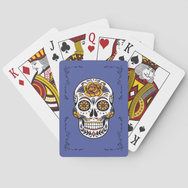 Dia de los Muertos Sugar Skull Spielkarten (Rückseite)