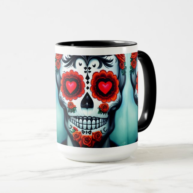 Dia de Los Muertos Sugar Skull Tasse (VorderseiteRechts)