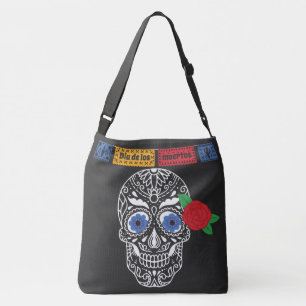 Dia De Los Muertos Sugar Skull Tragetaschen Mit Langen Trägern