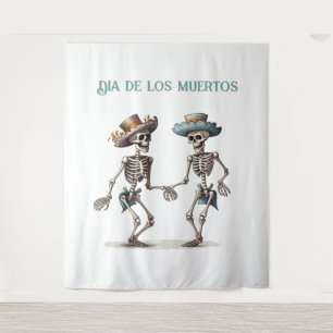 Dia de los Muertos tanzende Skelette anpassbar Wandteppich