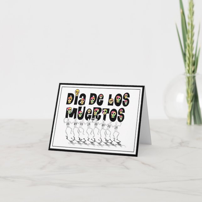 Dia De Los Muertos - tanzende Skelette Karte (Vorderseite)