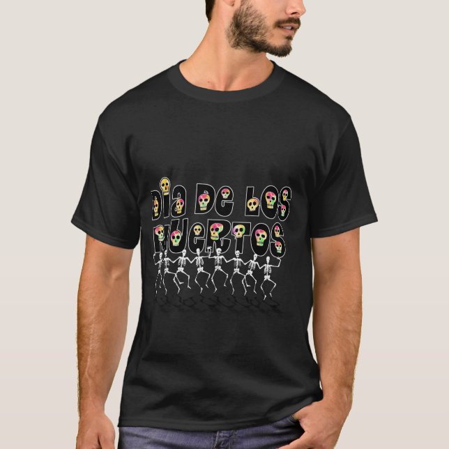 Dia De Los Muertos - tanzende Skelette T-Shirt (Vorderseite)
