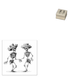 Dia de los Muertos tanzt männliche Skelette Gummistempel