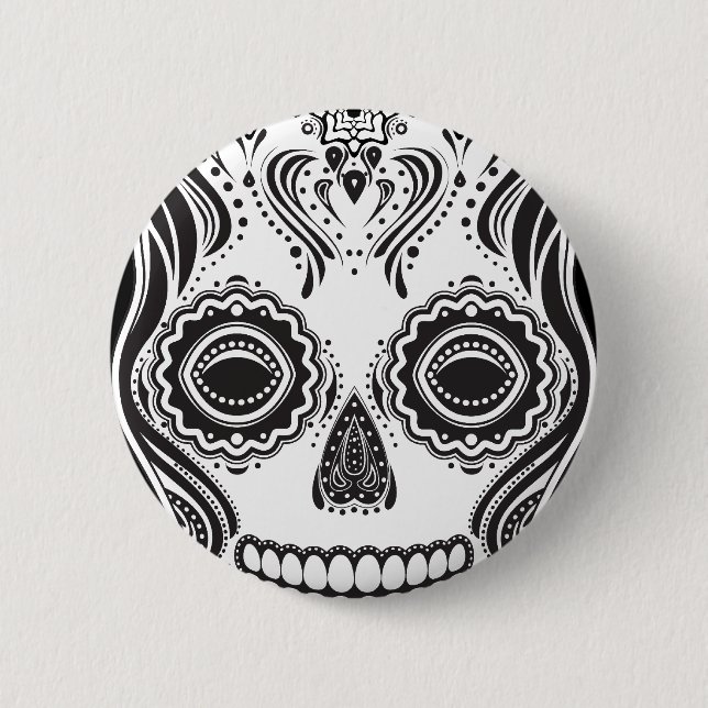 Dia de los Muertos That Girl Skull Button (Vorderseite)