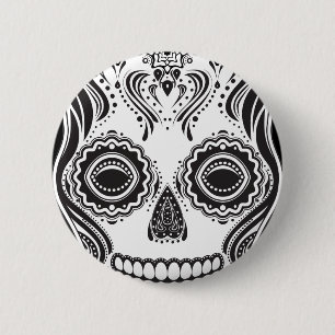 Dia de los Muertos That Girl Skull Button