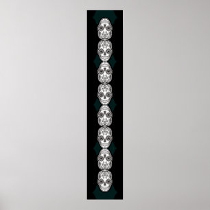 Dia de los Muertos that Girl Skull Diamond Pattern Poster