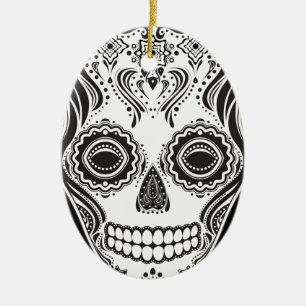 Dia de los Muertos That Girl Skull Keramik Ornament