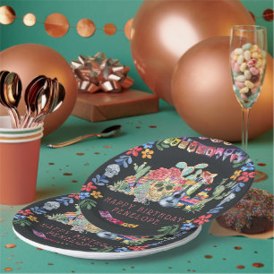 Día de los Muertos Theme Personalisiert Pappteller