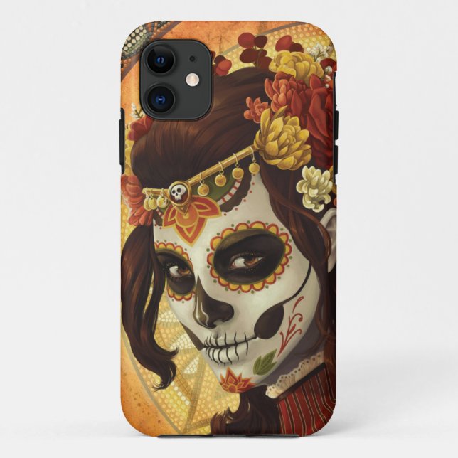 Dia De Los Muertos Throw Pillow Case-Mate iPhone Hülle (Rückseite)