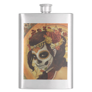 Dia De Los Muertos Throw Pillow Flachmann