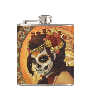 Dia De Los Muertos Throw Pillow Flachmann