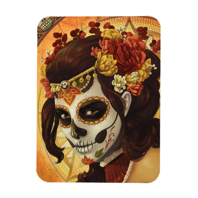 Dia De Los Muertos Throw Pillow Magnet (Vertikal)