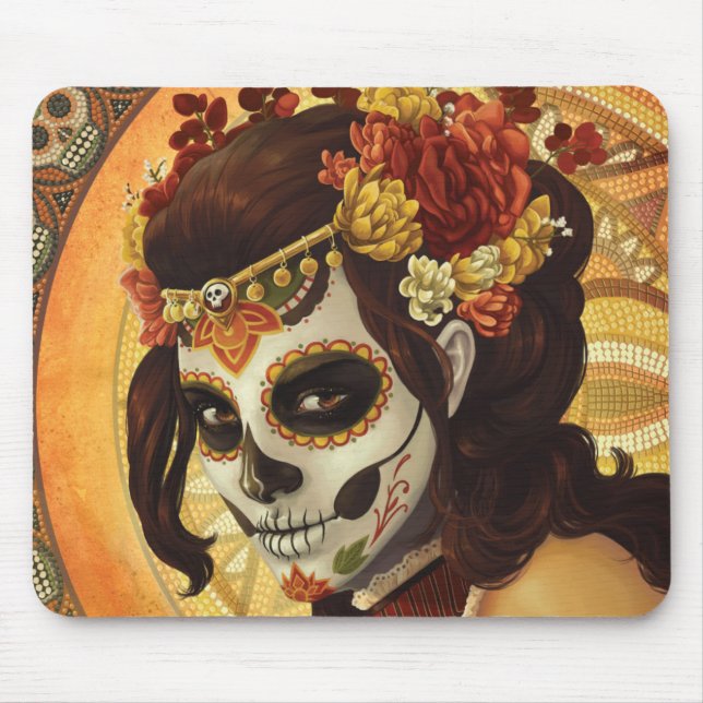 Dia De Los Muertos Throw Pillow Mousepad (Vorne)