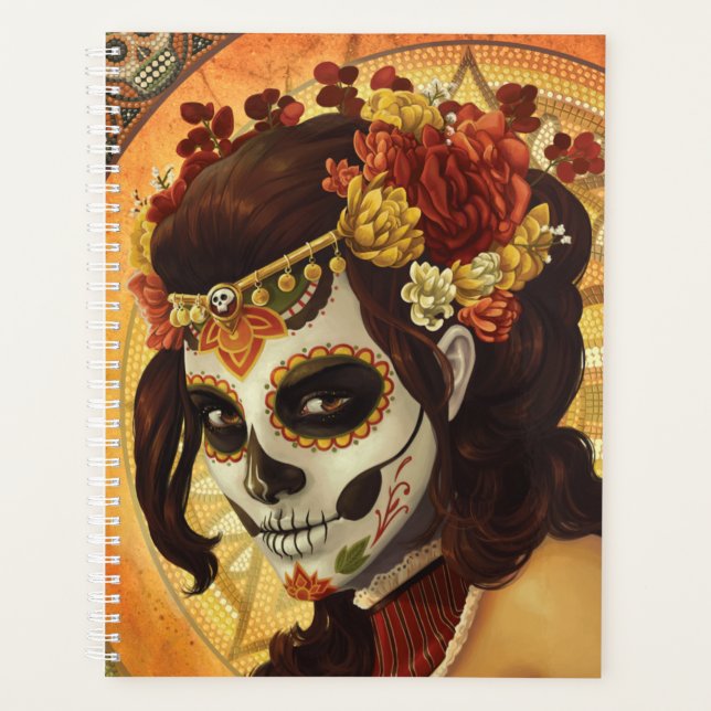 Dia De Los Muertos Throw Pillow Planer (Vorderseite)