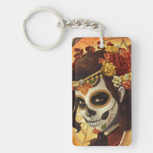 Dia De Los Muertos Throw Pillow Schlüsselanhänger