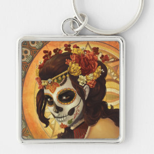Dia De Los Muertos Throw Pillow Schlüsselanhänger