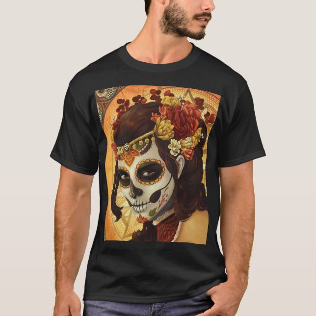 Dia De Los Muertos Throw Pillow T-Shirt (Vorderseite)