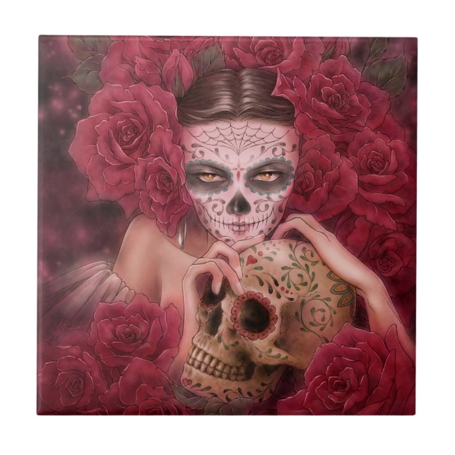 Dia de Los Muertos Tile Fliese (Vorderseite)