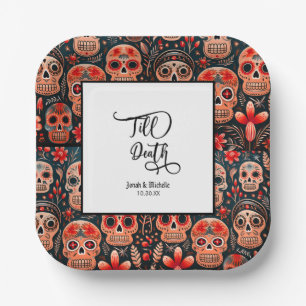 Dia De Los Muertos Totenkopf Verlobungsparty Pappteller