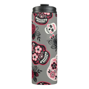 Dia de los Muertos: Vintages Muster Thermosbecher