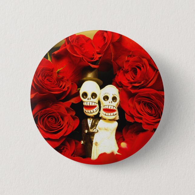 Dia de Los Muertos Wedding Button (Vorderseite)