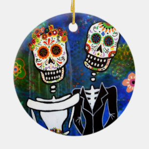 DIA DE LOS MUERTOS WEDDING KERAMIK ORNAMENT
