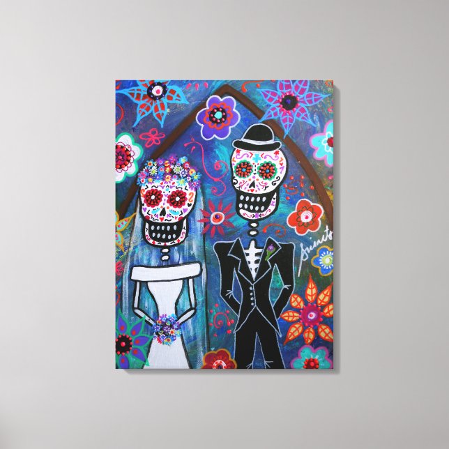 DIA DE LOS MUERTOS WEDDING LEINWANDDRUCK (Vorderseite)