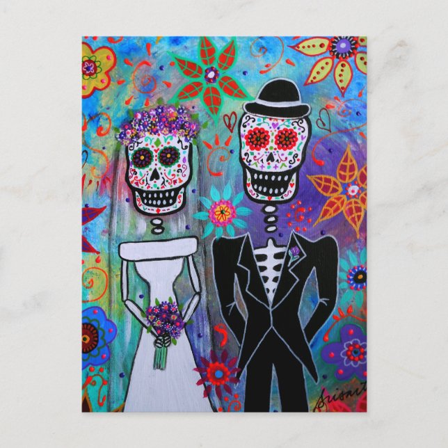 DIA DE LOS MUERTOS WEDDING POSTKARTE (Vorderseite)