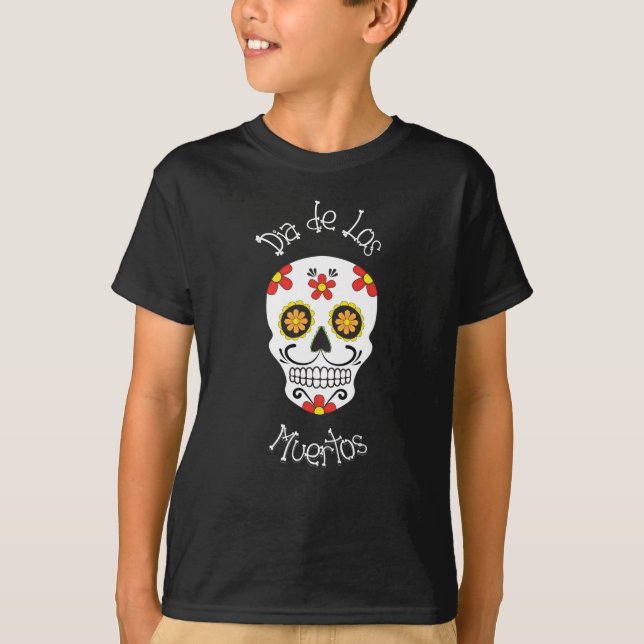 Dia de los Muertos - Zucker Candy Skull T-Shirt (Vorderseite)