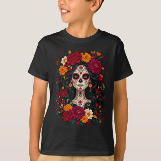 Dia de los muertos Zucker-Schädel Catrina Toter Ta T-Shirt
