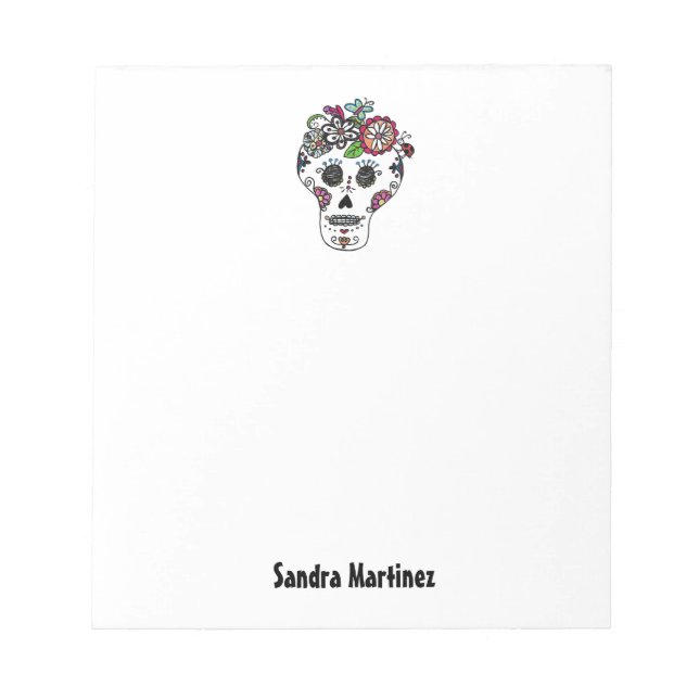 Dia de Los Muertos, Zuckerschädel, benutzerdefinie Notizblock (Vorderseite)